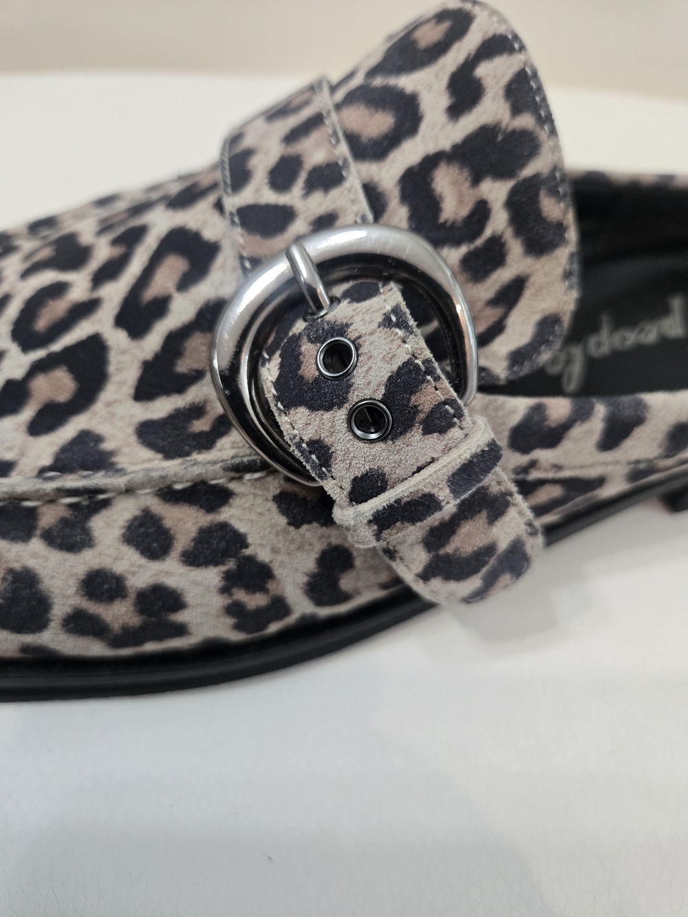 Free People Leopard Print Buckle Loafer Mules - Tan & Black Size 7 - Picture 10 of 13